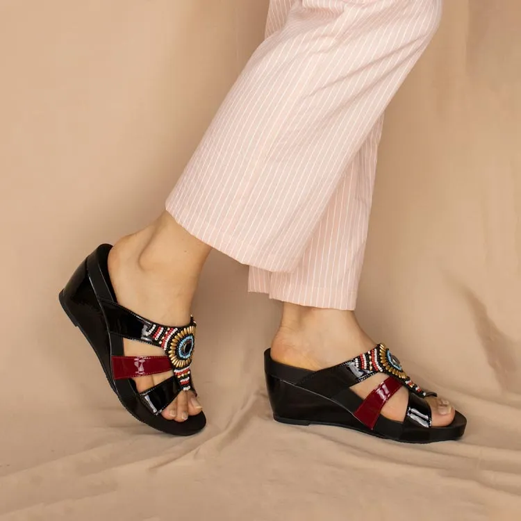 [20% off at cart] Triple Strap Bead Wedges