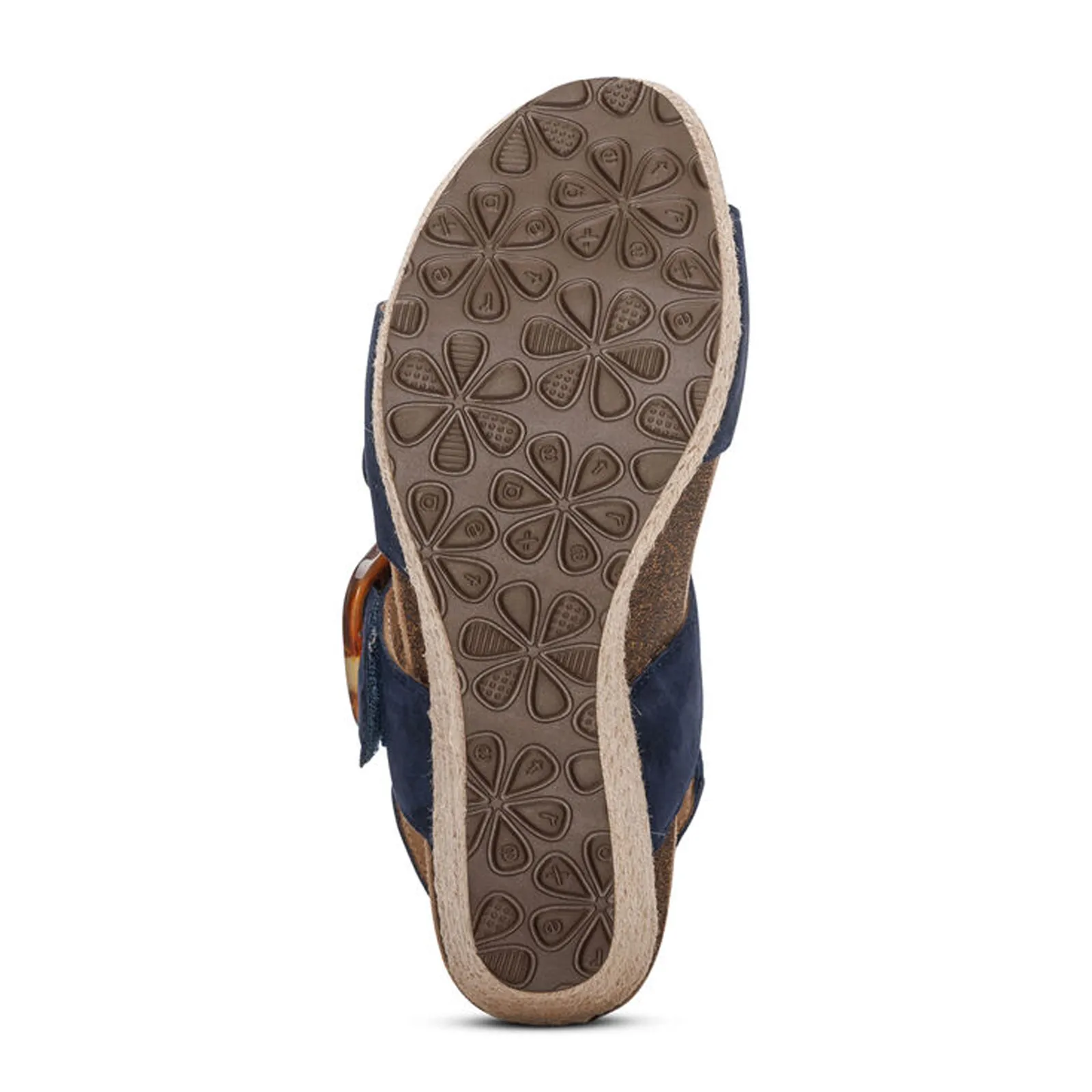 Aetrex Ashley Wedge Sandal (Women) - Navy Suede