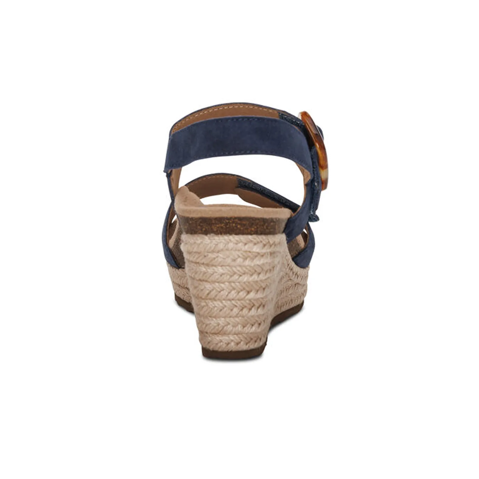 Aetrex Ashley Wedge Sandal (Women) - Navy Suede