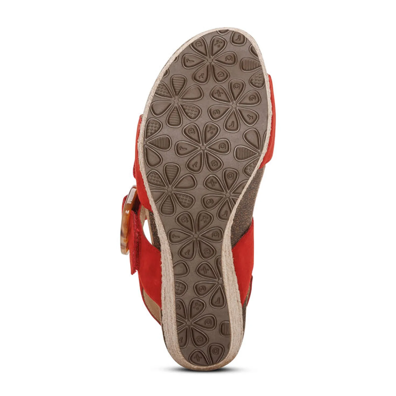 Aetrex Ashley Wedge Sandal (Women) - Poppy Suede