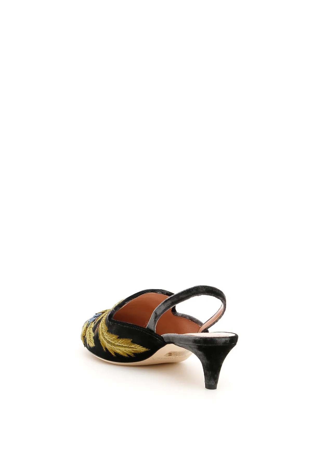 Alberta Ferretti Floral Embroidered Slingback Pumps