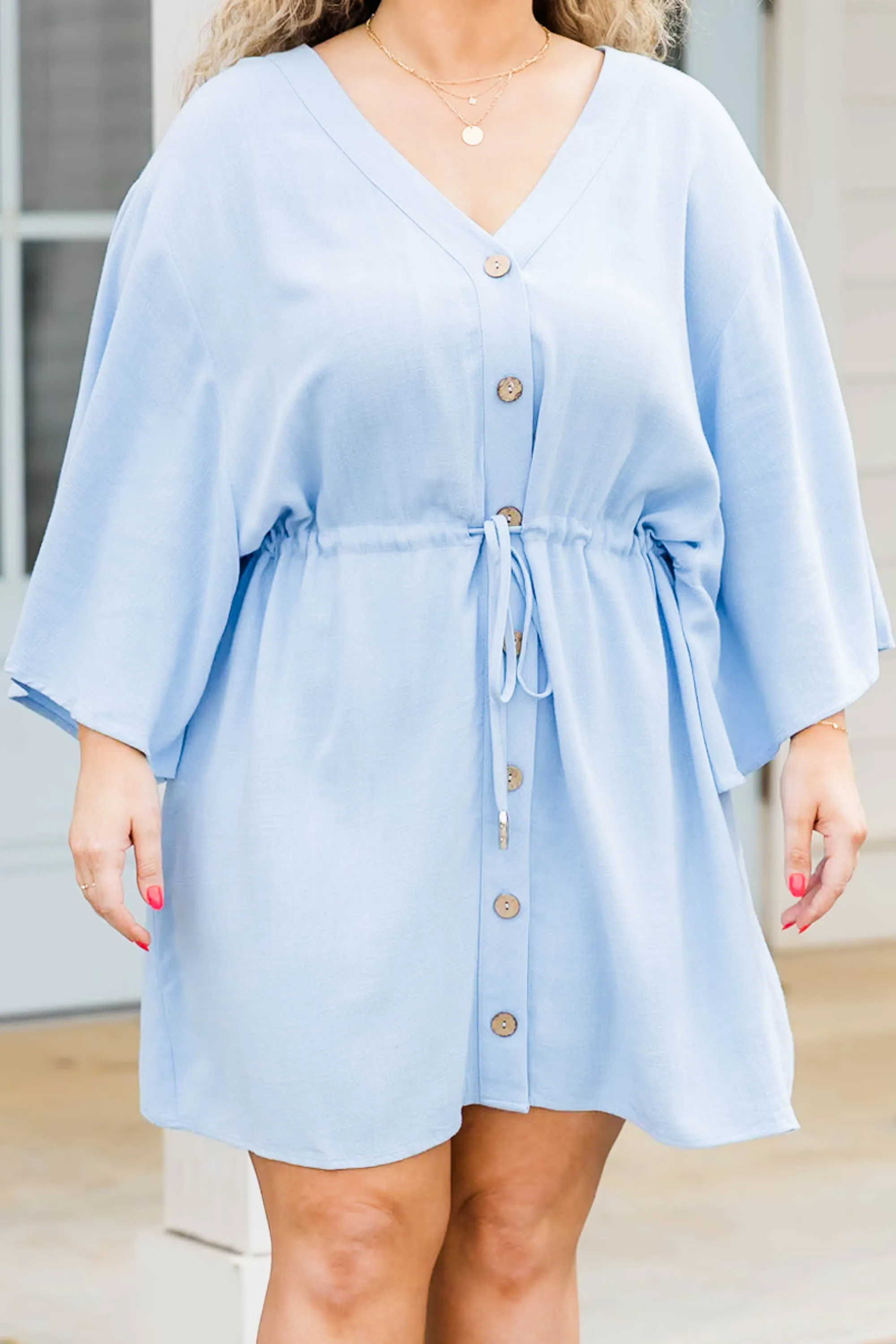 All Season Long Dress, Light Blue