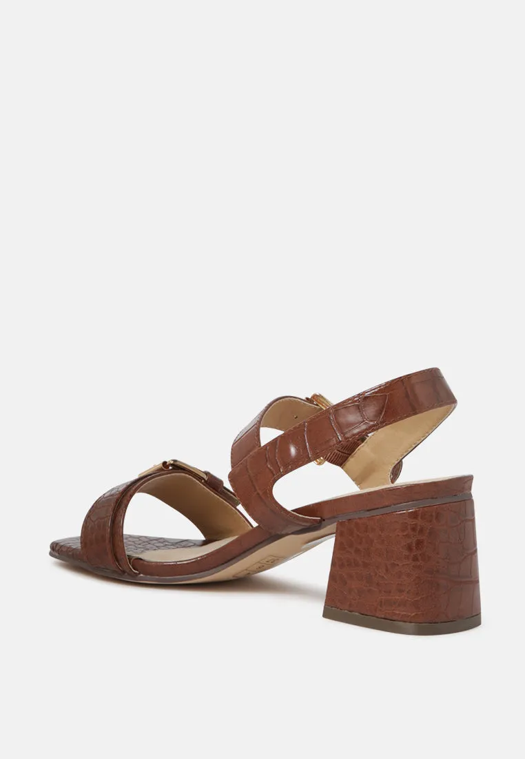 Amara Croc Textured Slingback Sandals