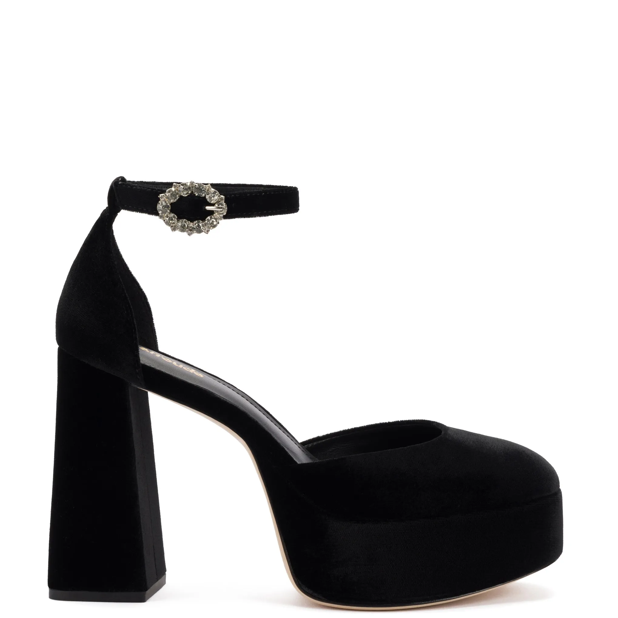 Ari Pump In Black Velvet by Larroudé