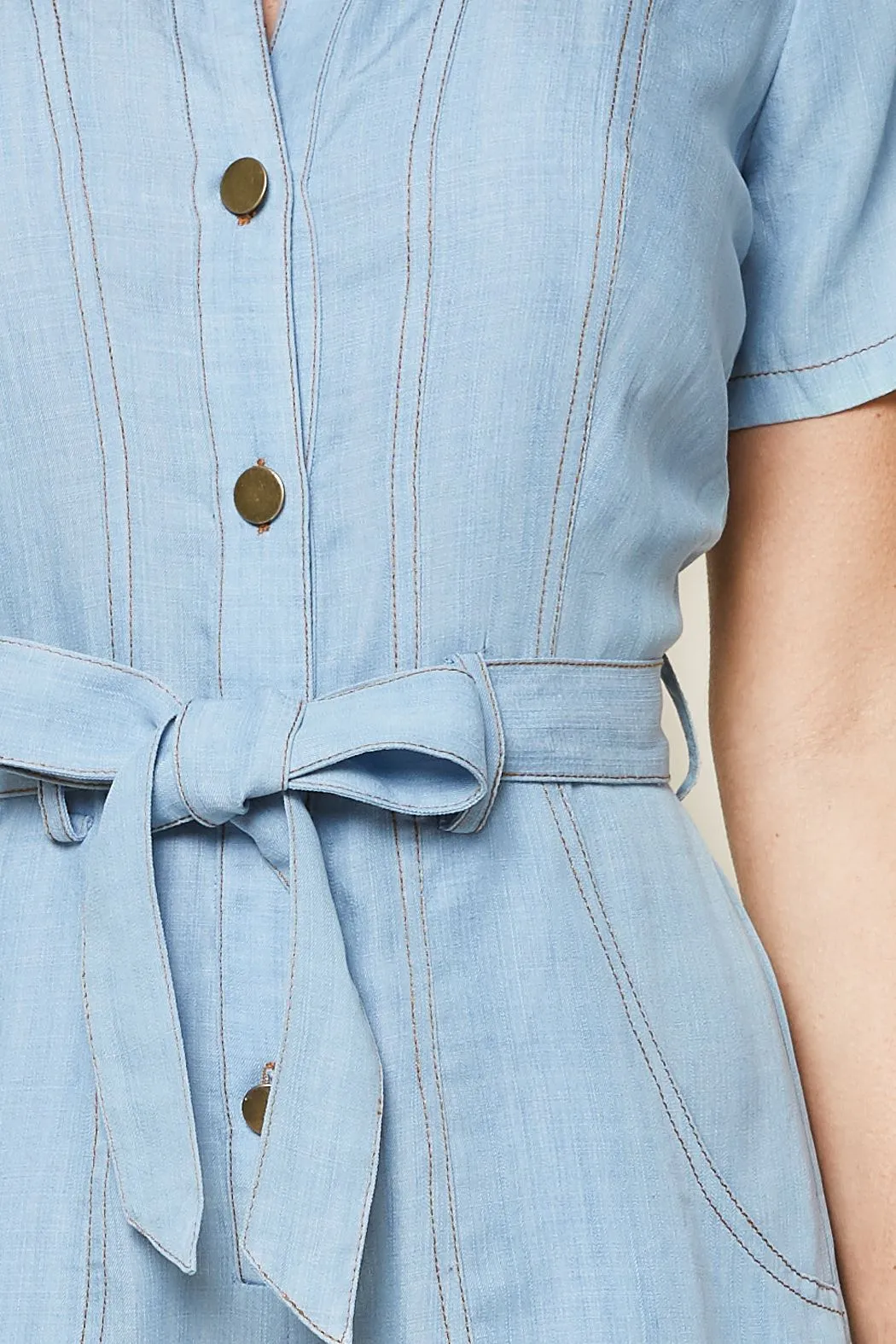 Arizona Chambray Button Down Romper