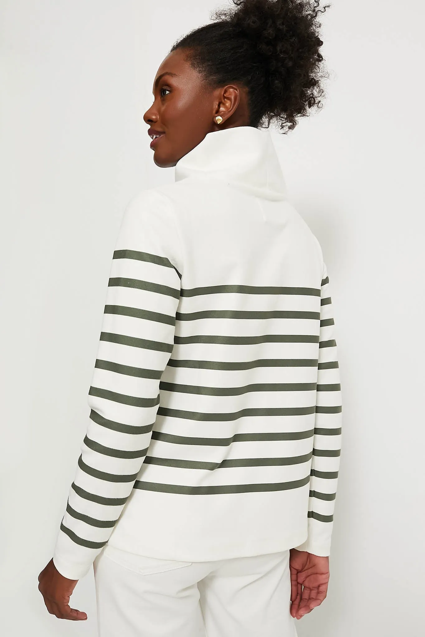 Army Green Stripe Greenpoint Turtleneck