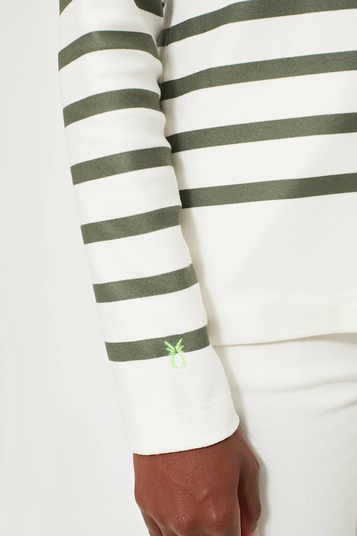 Army Green Stripe Greenpoint Turtleneck