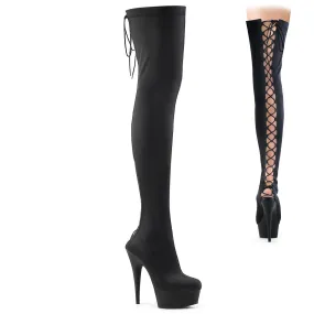 Back Lace 6" Platform Thigh High Boots