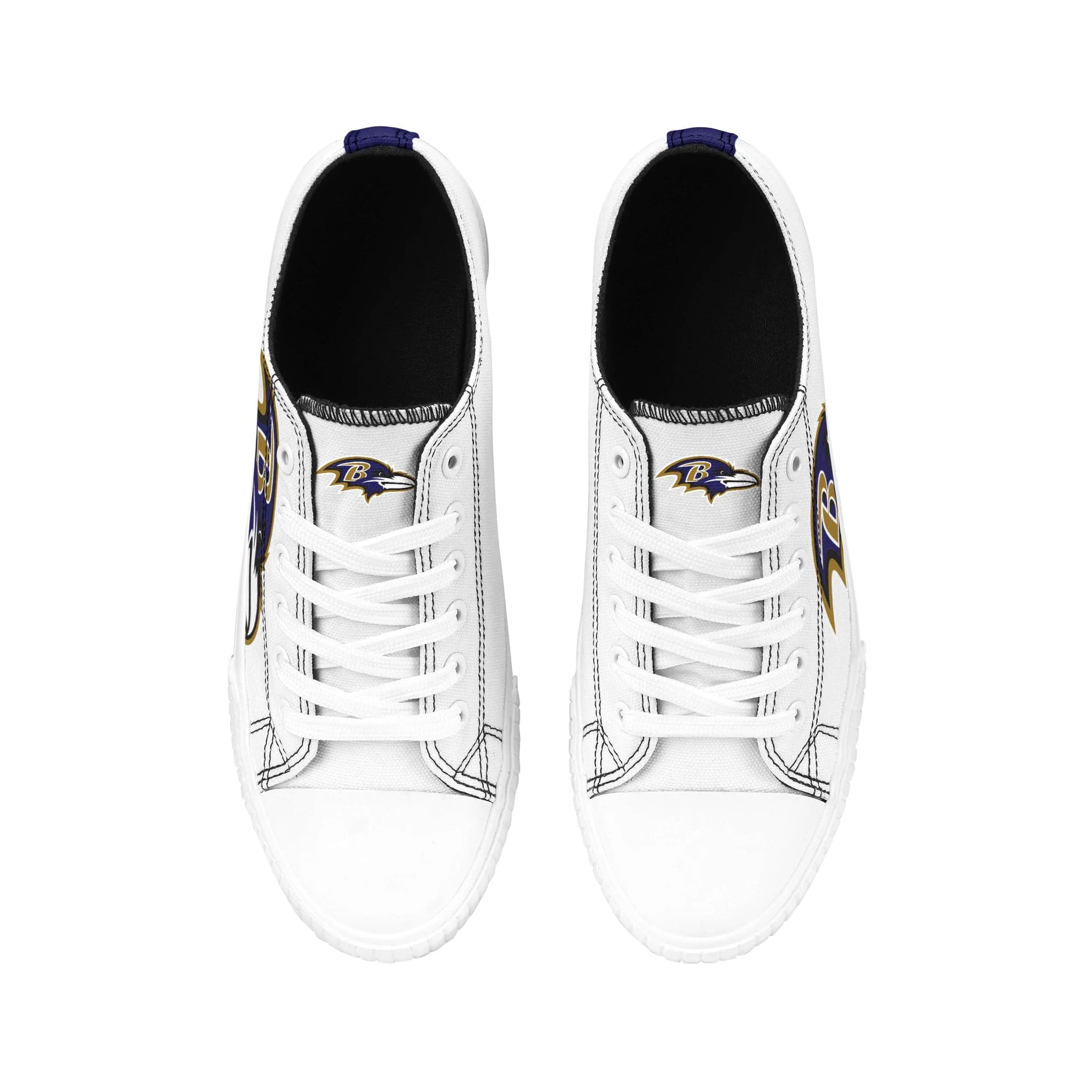 Baltimore Ravens NFL Womens Big Logo Low Top White Canvas Shoes