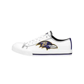 Baltimore Ravens NFL Womens Big Logo Low Top White Canvas Shoes