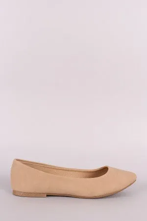 Bamboo Nubuck Pointy Toe Ballet Flat