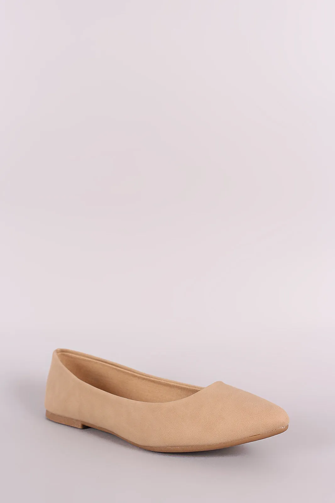 Bamboo Nubuck Pointy Toe Ballet Flat