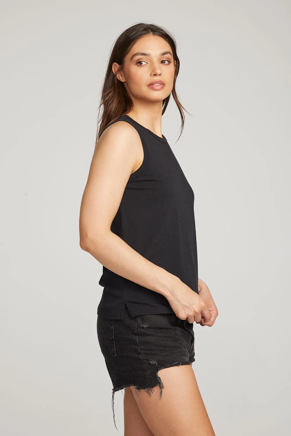 Basic Black Slit Tank