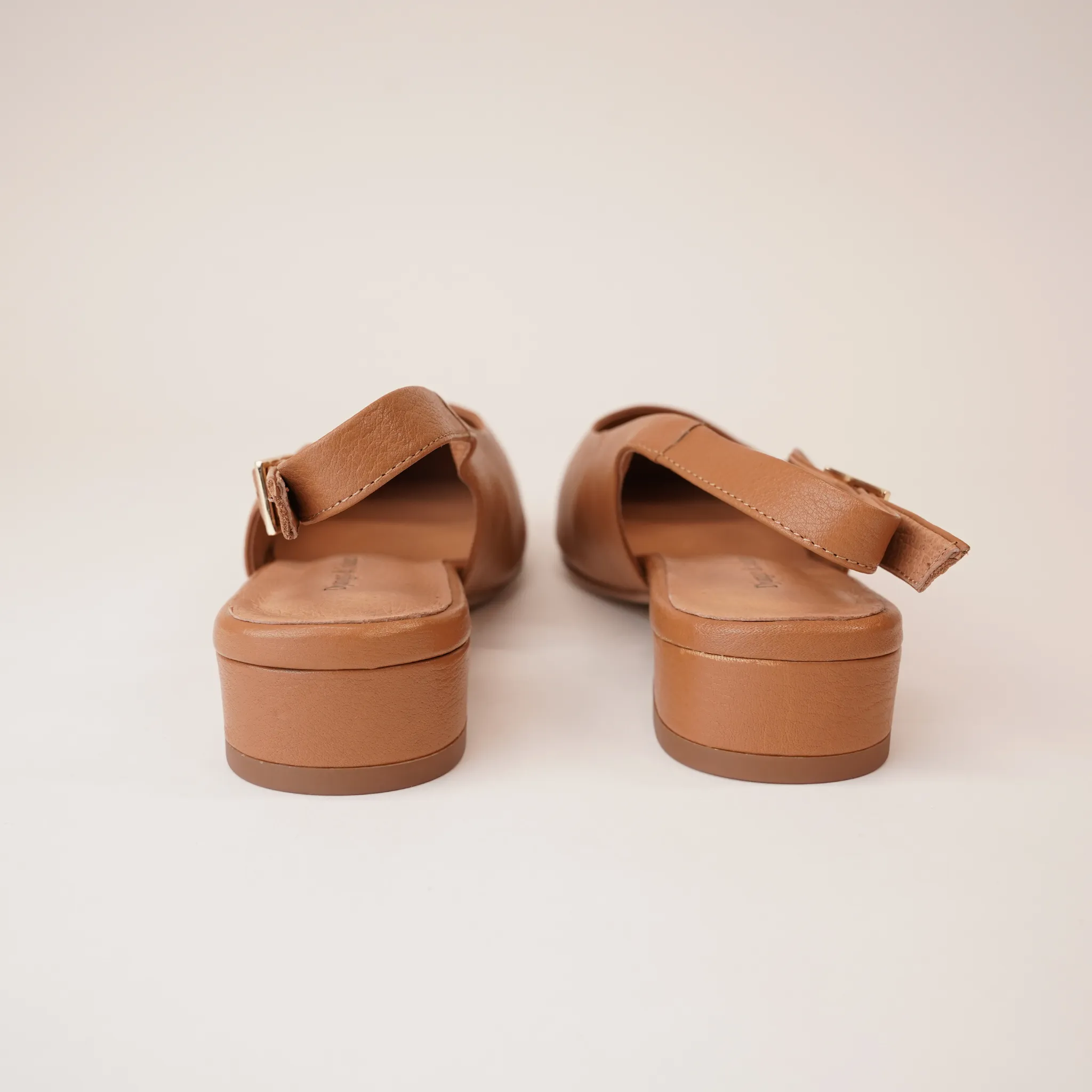 Bekasi Dark Tan Leather Flats