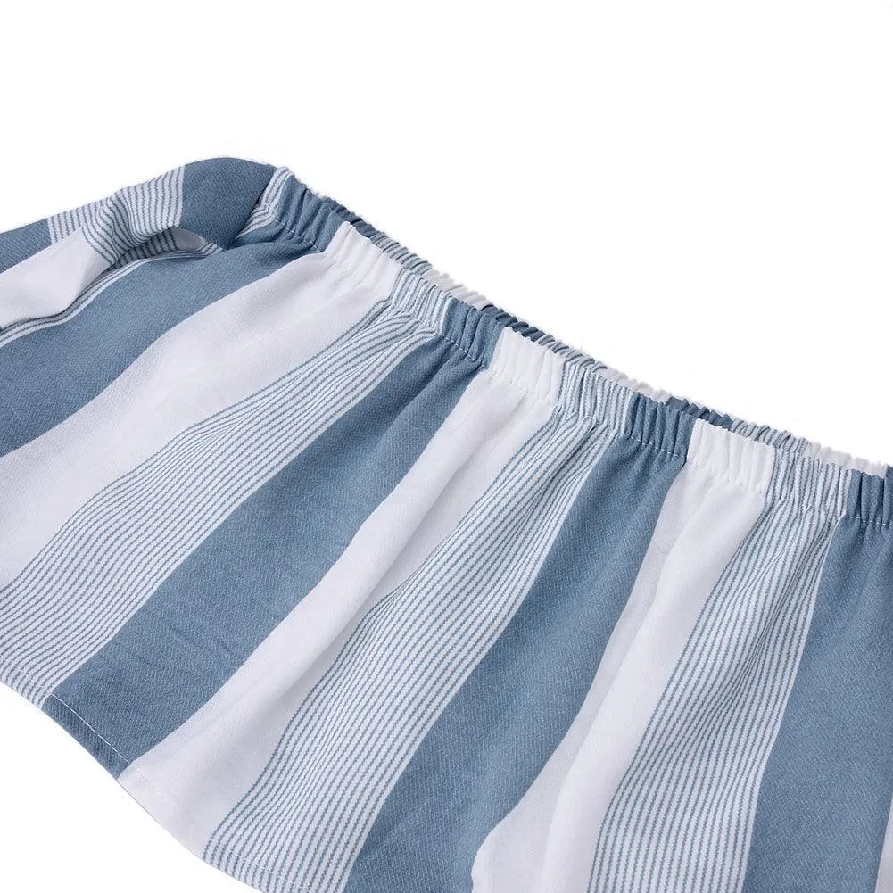 BETSY BLUE & WHITE STRIPE SHORTS SET