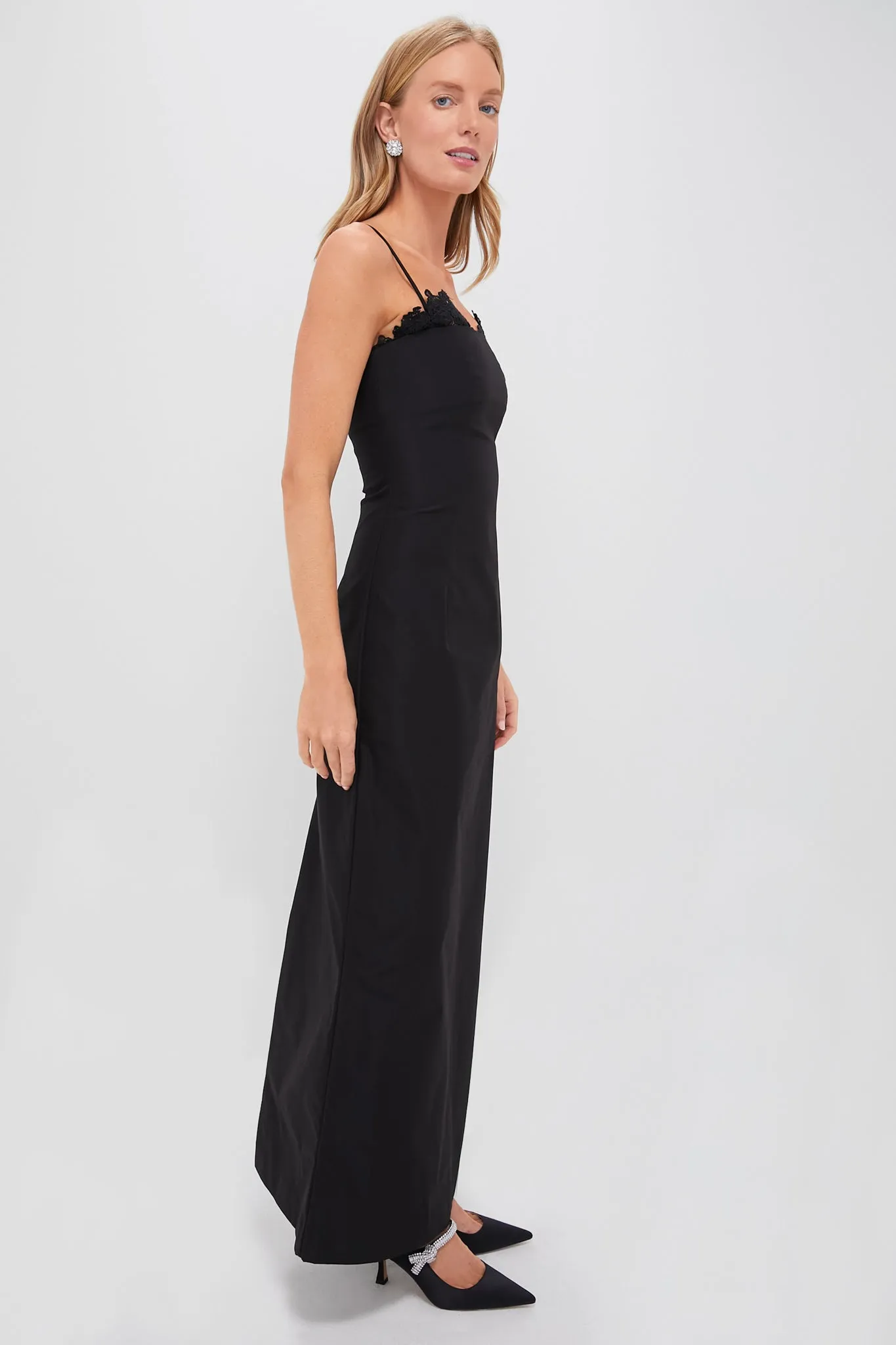 Black Twill Sofia Maxi Dress