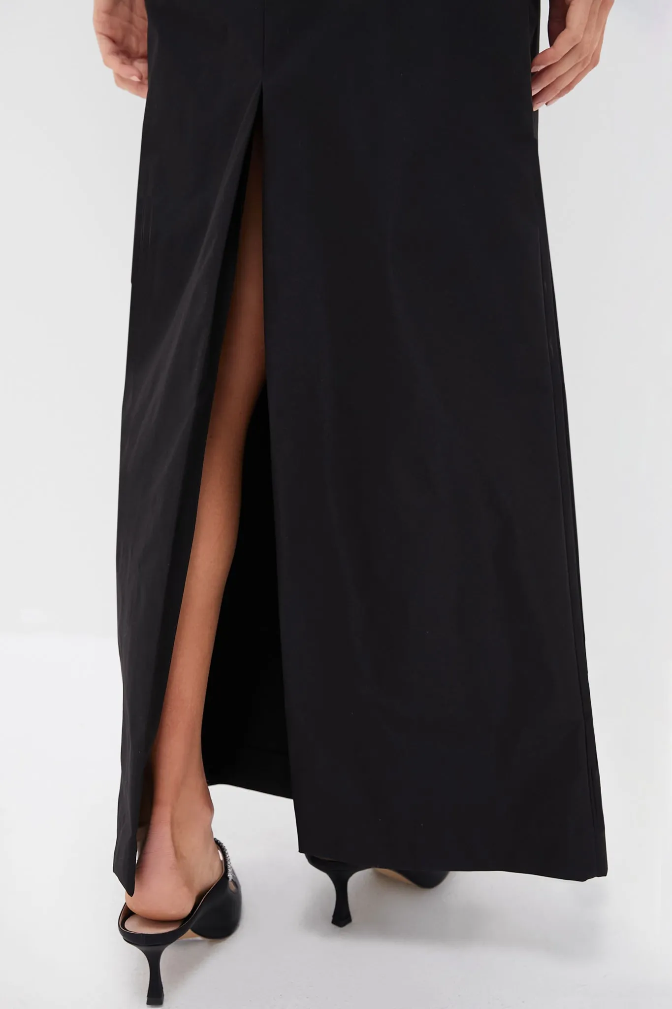 Black Twill Sofia Maxi Dress