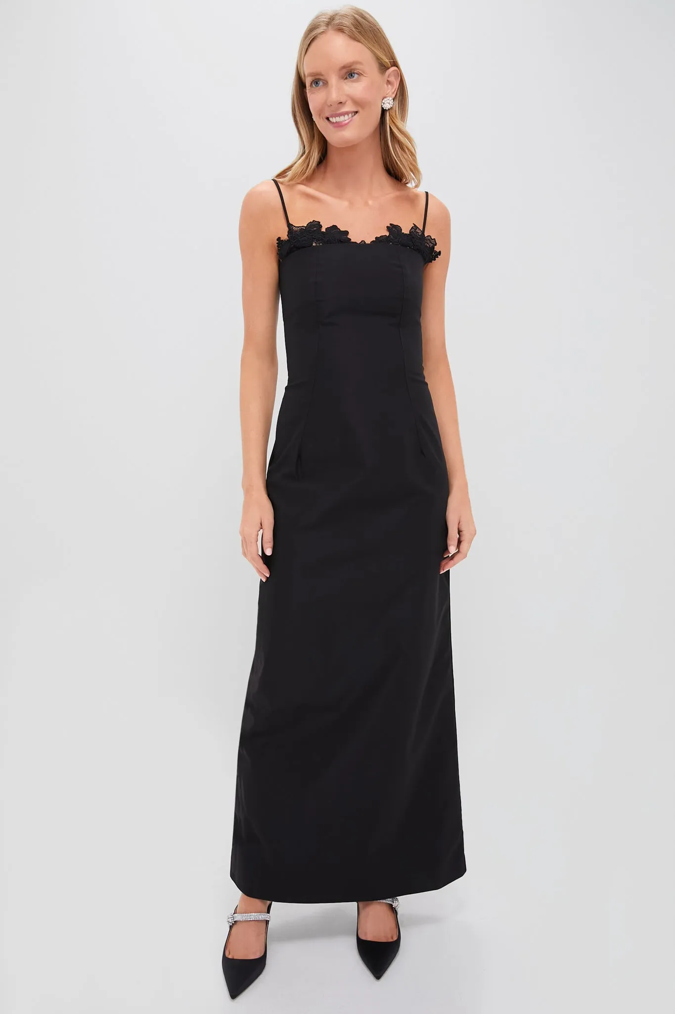 Black Twill Sofia Maxi Dress