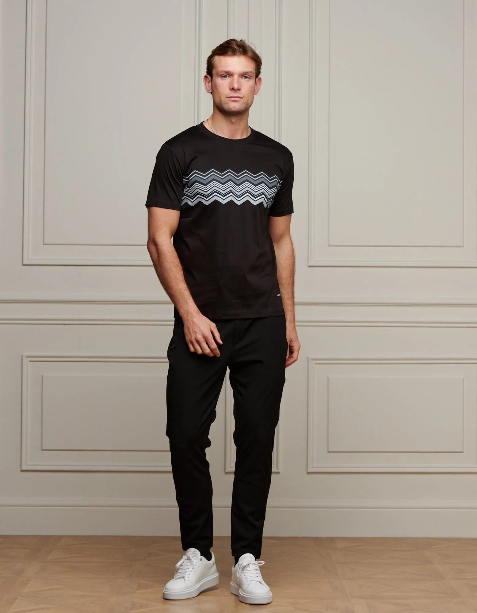 Black/Grey Zag Panel T-Shirt