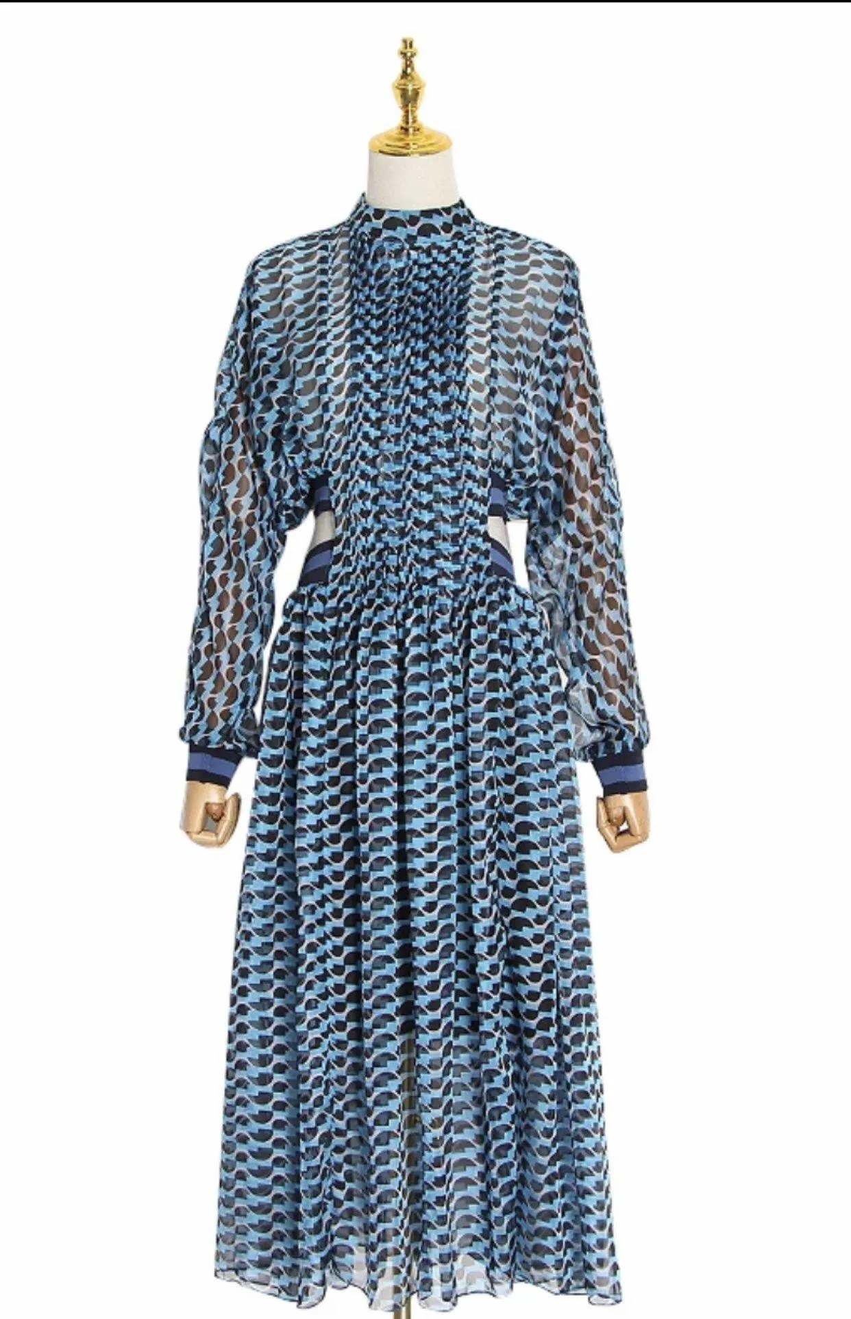 Blue Banquet Long Sleeves Maxi Print Dress