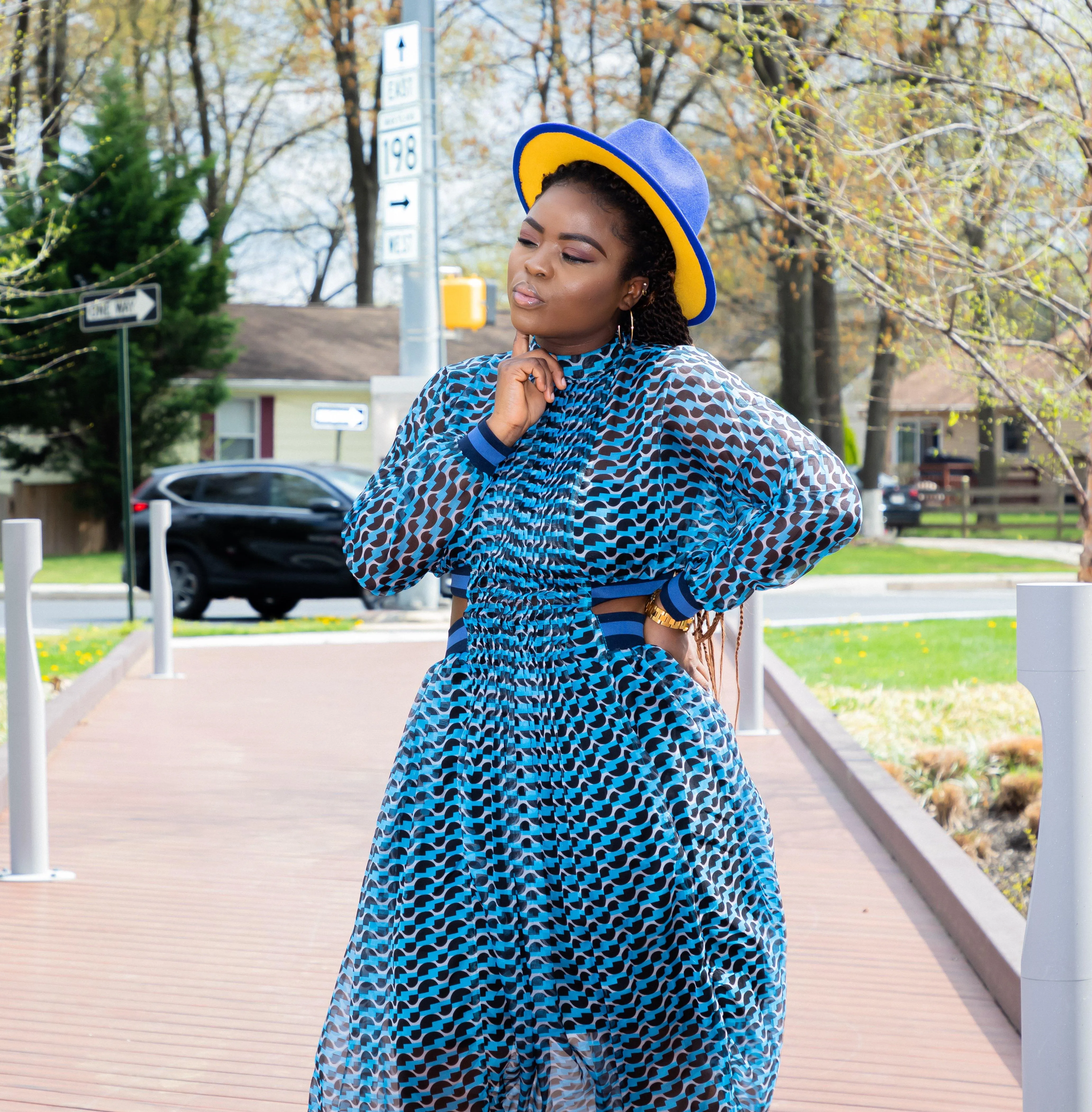 Blue Banquet Long Sleeves Maxi Print Dress