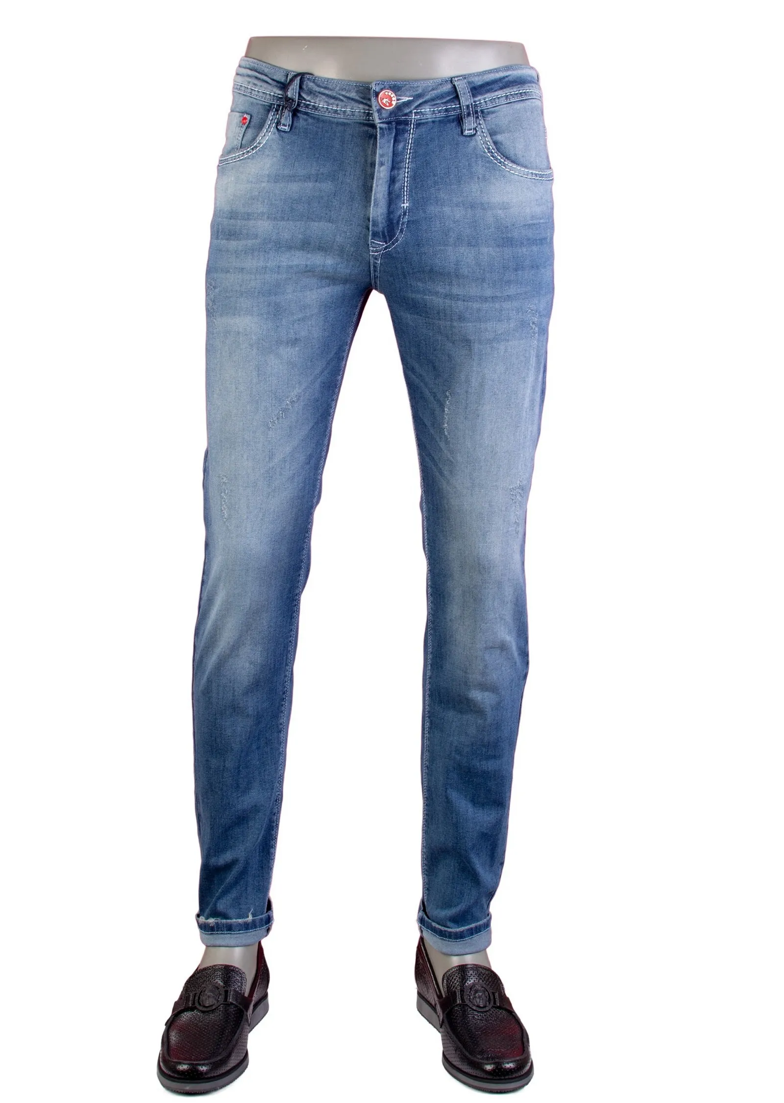 Blue "Melrose" Lightweight Slim Jeans