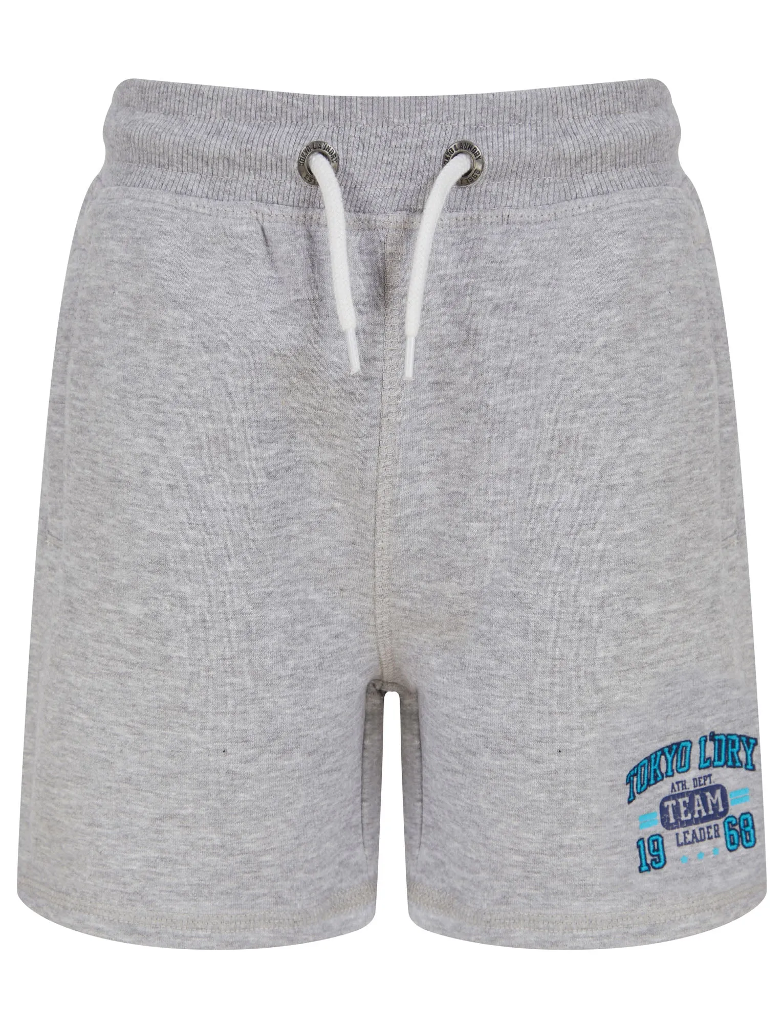 Boys Founder Short Brushback Fleece Jogger Shorts in Light Grey Marl  - Tokyo Laundry Kids