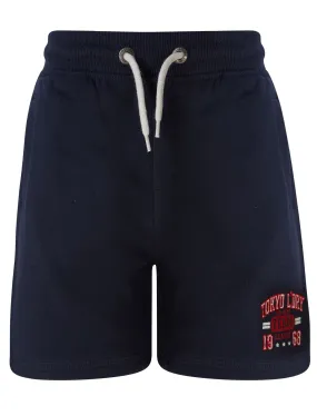 Boys Founder Short Brushback Fleece Jogger Shorts in Sky Captain Navy  - Tokyo Laundry Kids