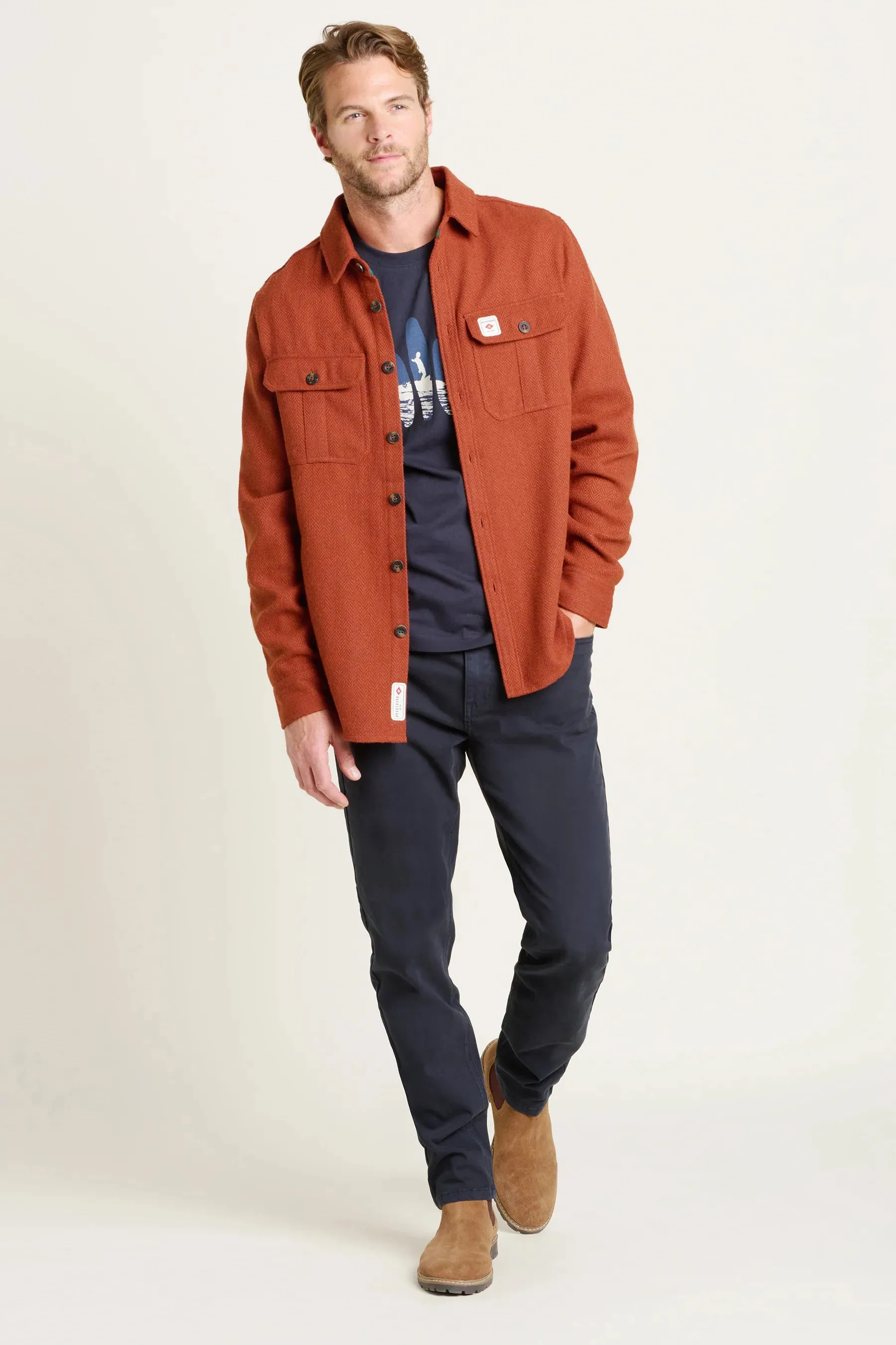 Brakeburn S Burnt Orange Rust Overshirt