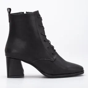 Brigitte - Black Lace Up Boots