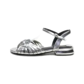 Burno Premi Mid-Heel Sandals Leather Silver Colour For Women