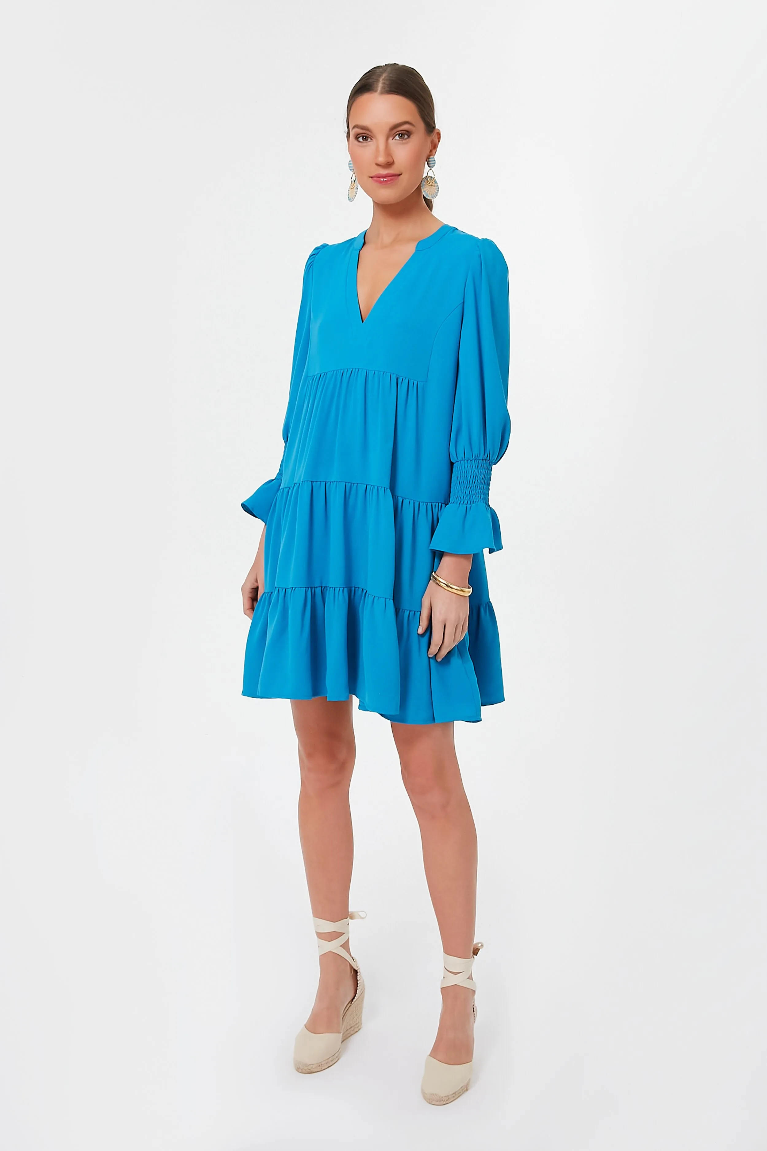 Capri Blue Crepe Kenzo Dress