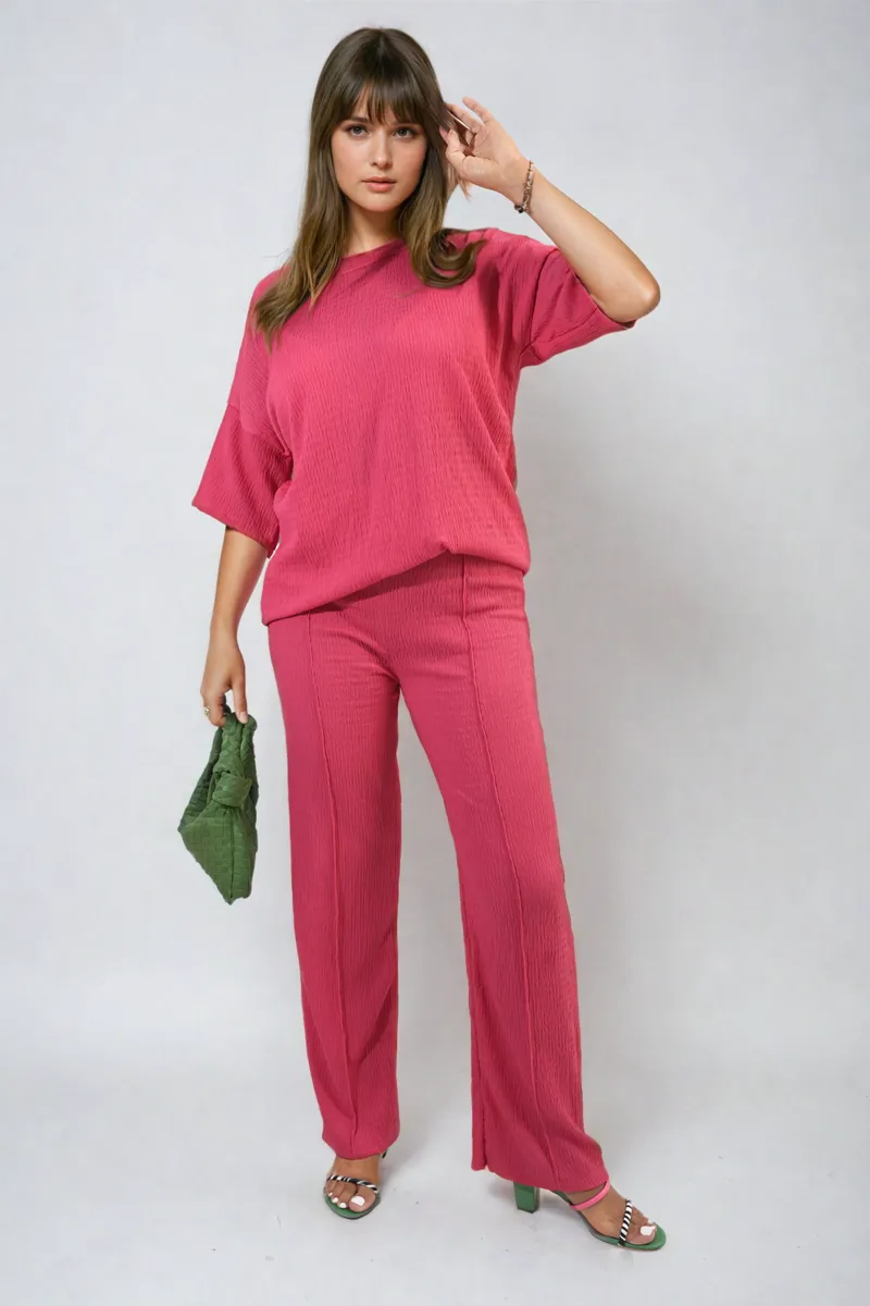 Cheesecloth Pattern Top and Trouser Co-ord Set