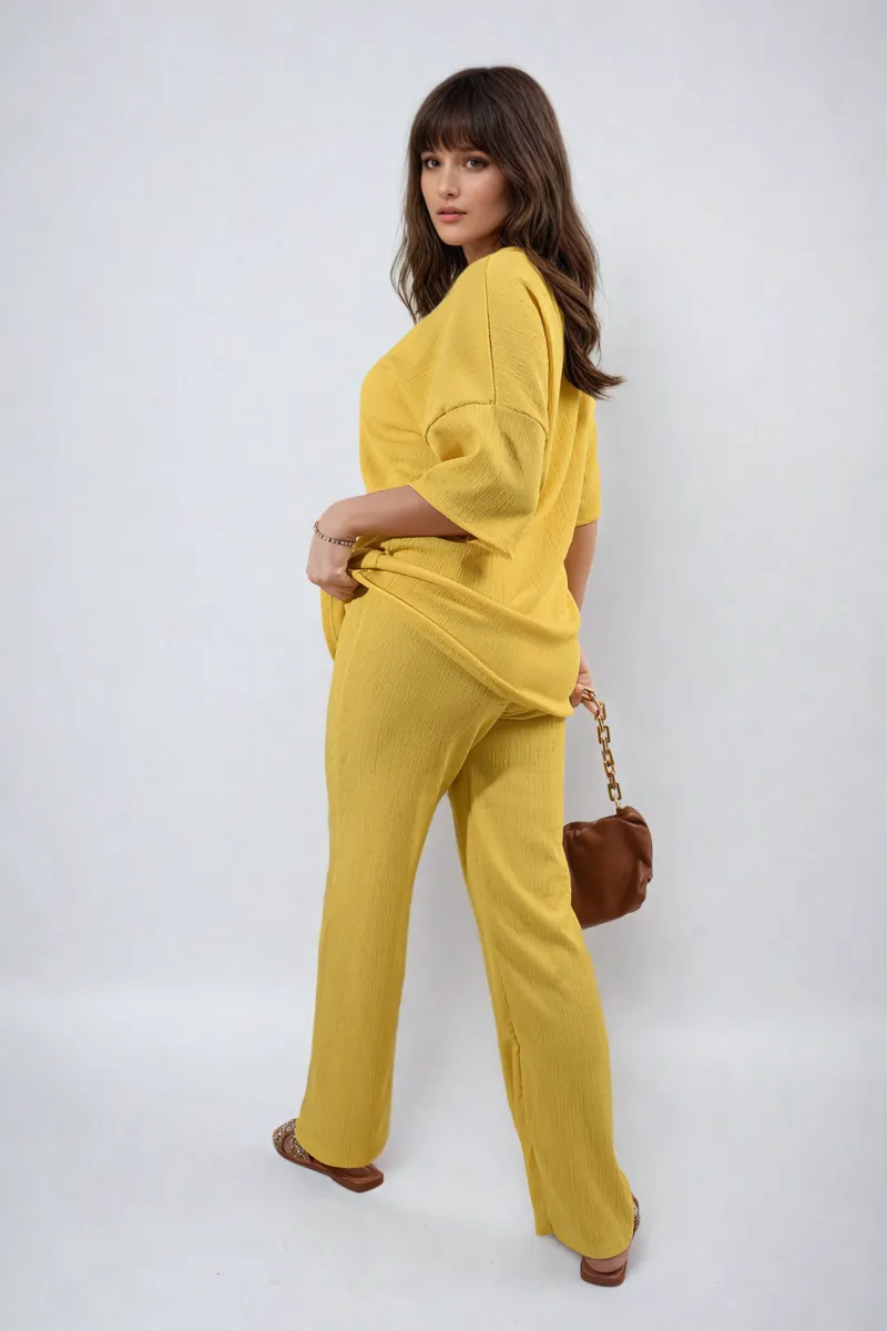 Cheesecloth Pattern Top and Trouser Co-ord Set