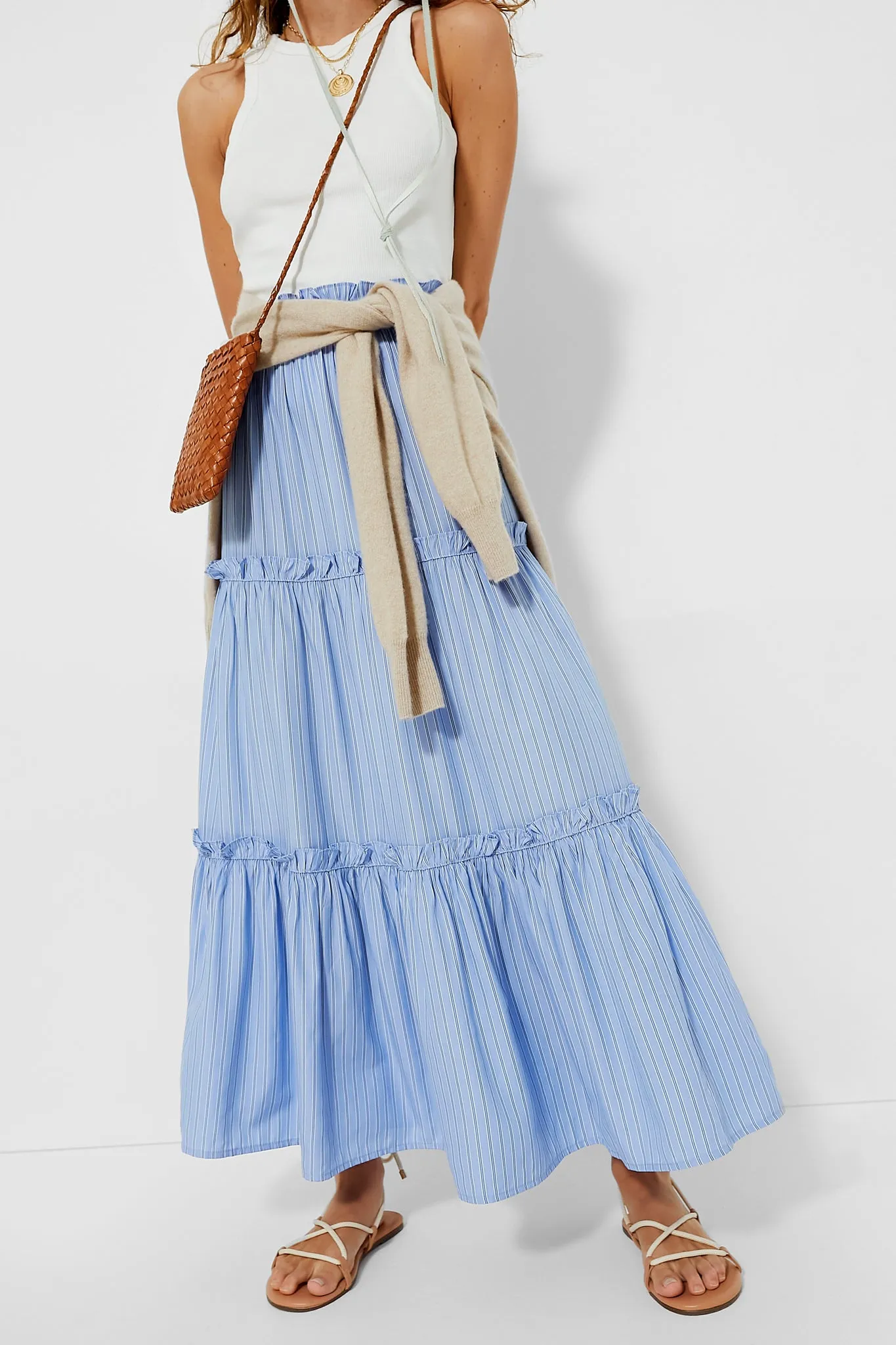 Cornflower Blue Stripe Prado Skirt