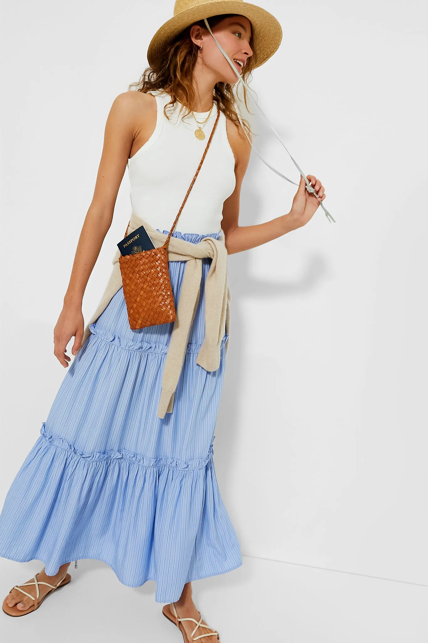 Cornflower Blue Stripe Prado Skirt