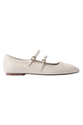 Cream Leather Ballet Pumps