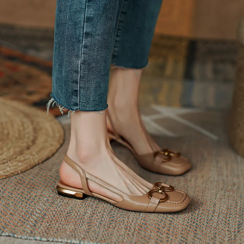 Dania Handmade Slingback Flats with Chain