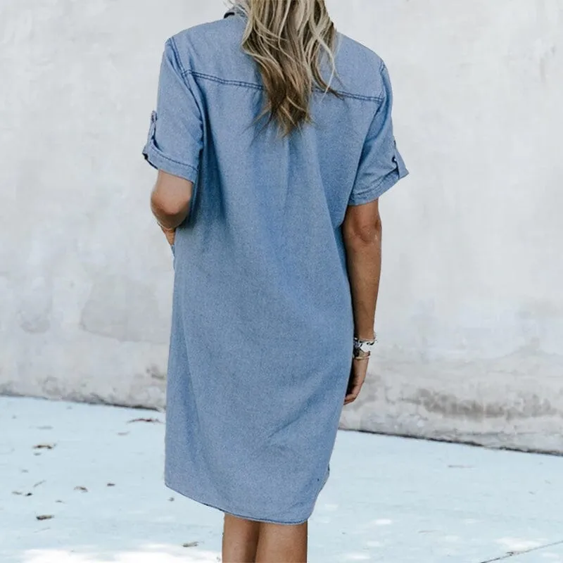 Denim Dress with Pockets