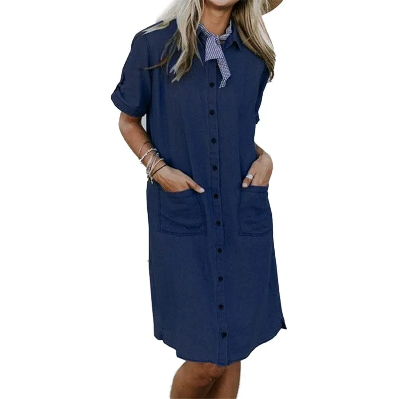 Denim Dress with Pockets