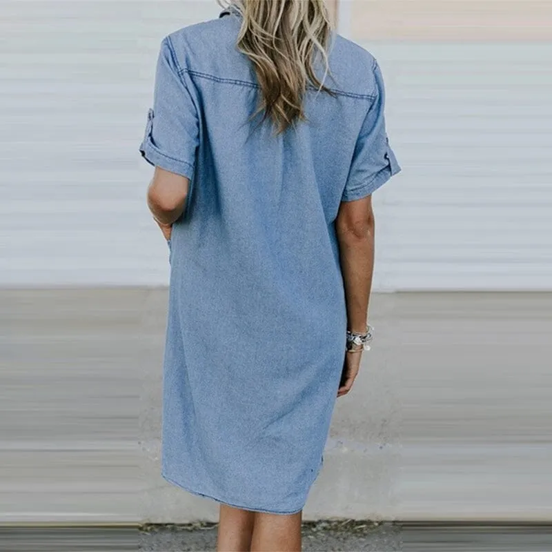 Denim Dress with Pockets