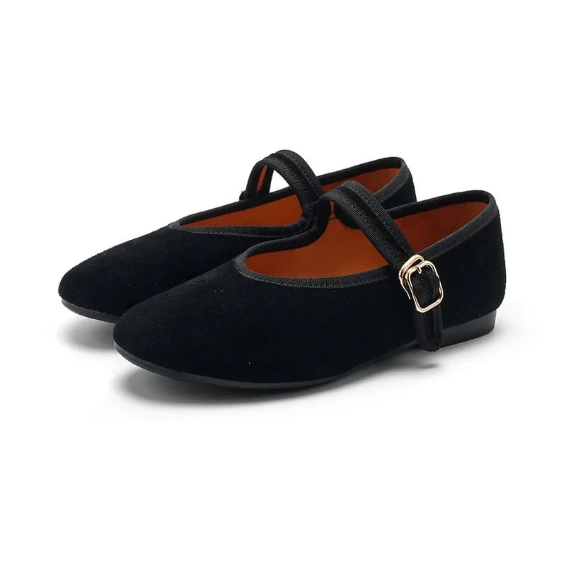 Dwarves Suede Leather Womens Michaela Mary Jane Flats in 7 Colors