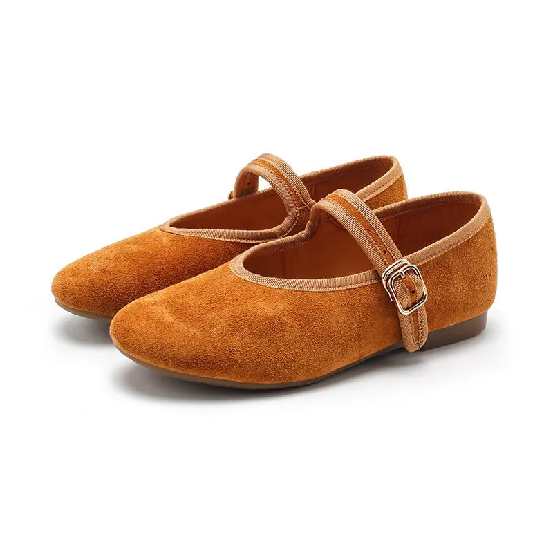 Dwarves Suede Leather Womens Michaela Mary Jane Flats in 7 Colors