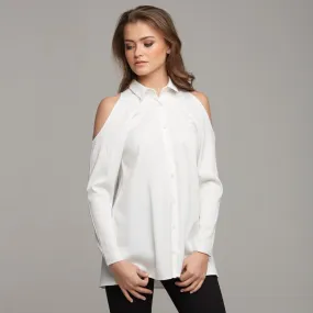 ECRU PEEP COLD SHOULDER - CT004