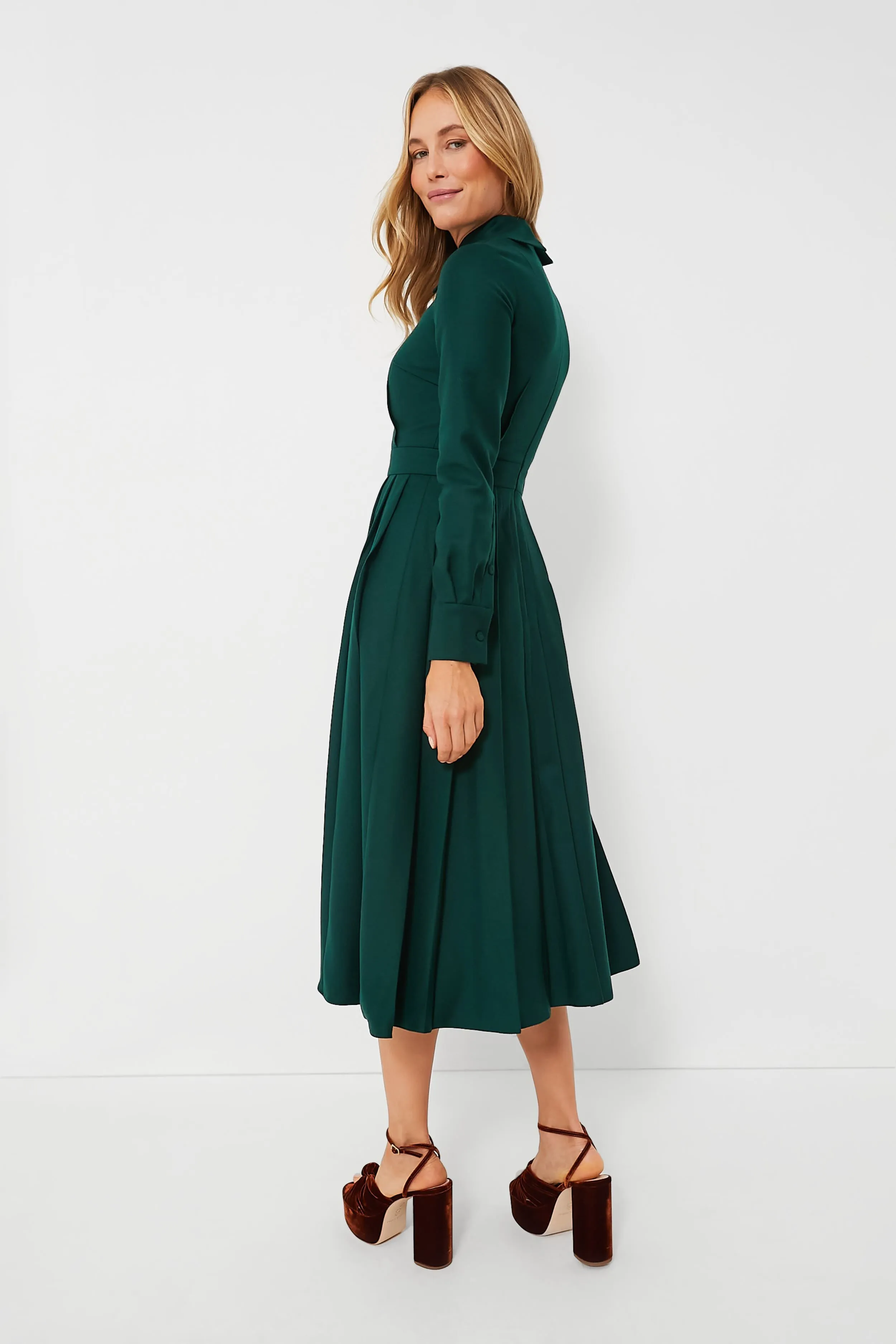 Emerald Green Maram Flanella Dress