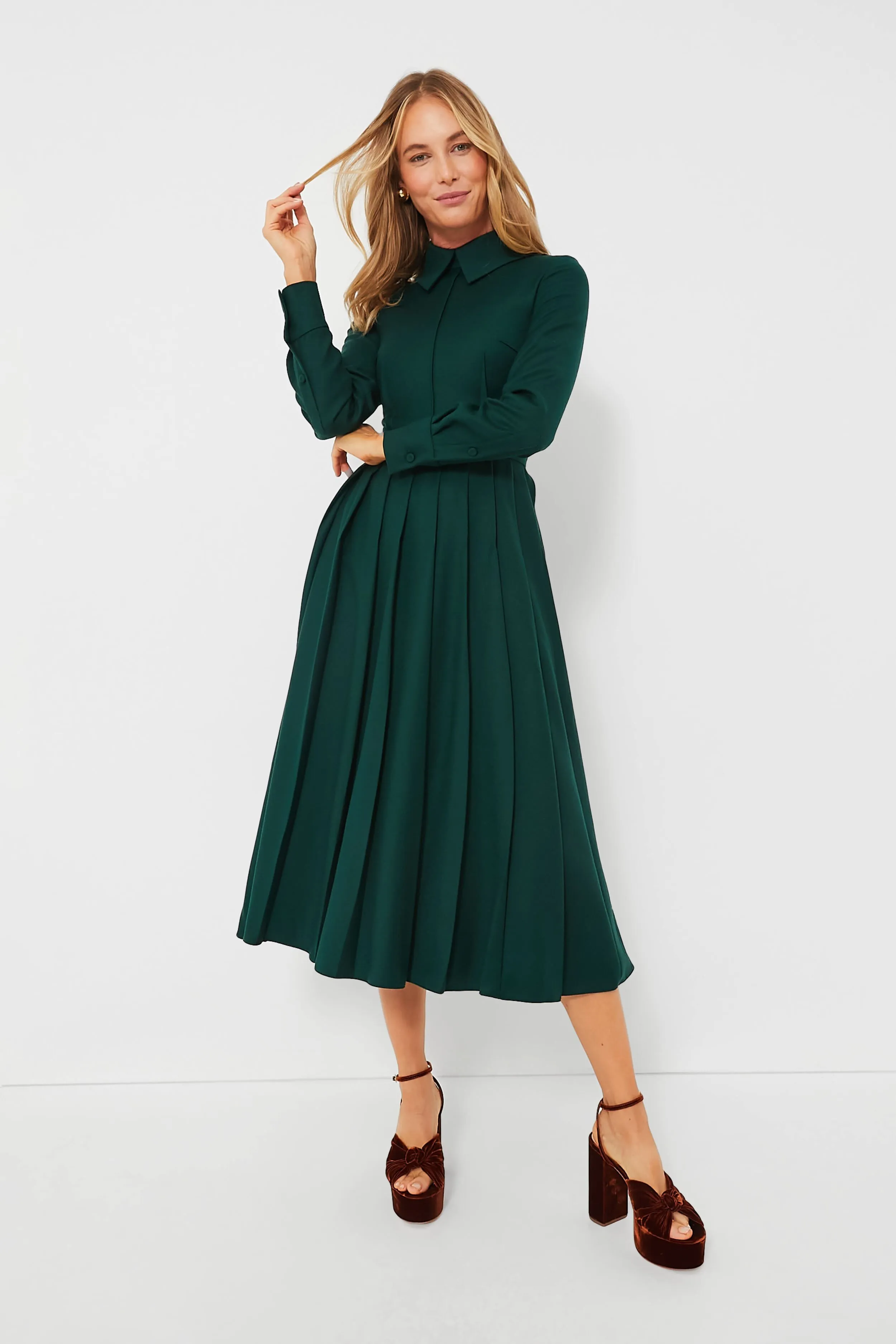 Emerald Green Maram Flanella Dress