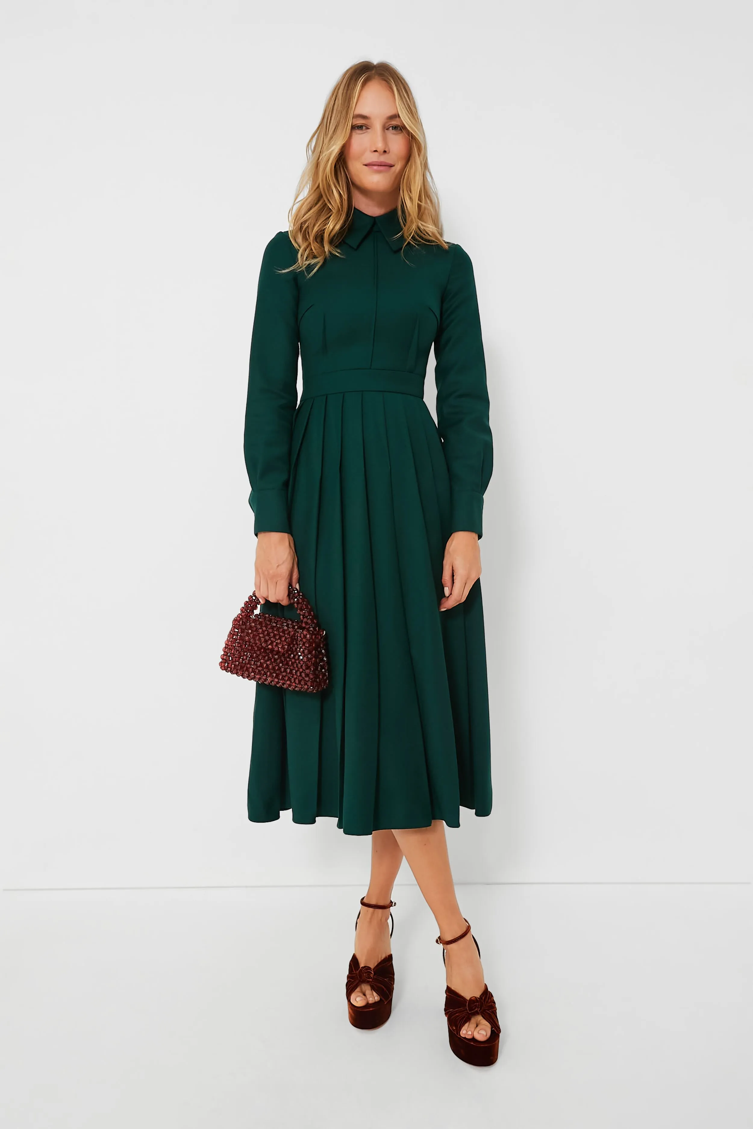 Emerald Green Maram Flanella Dress