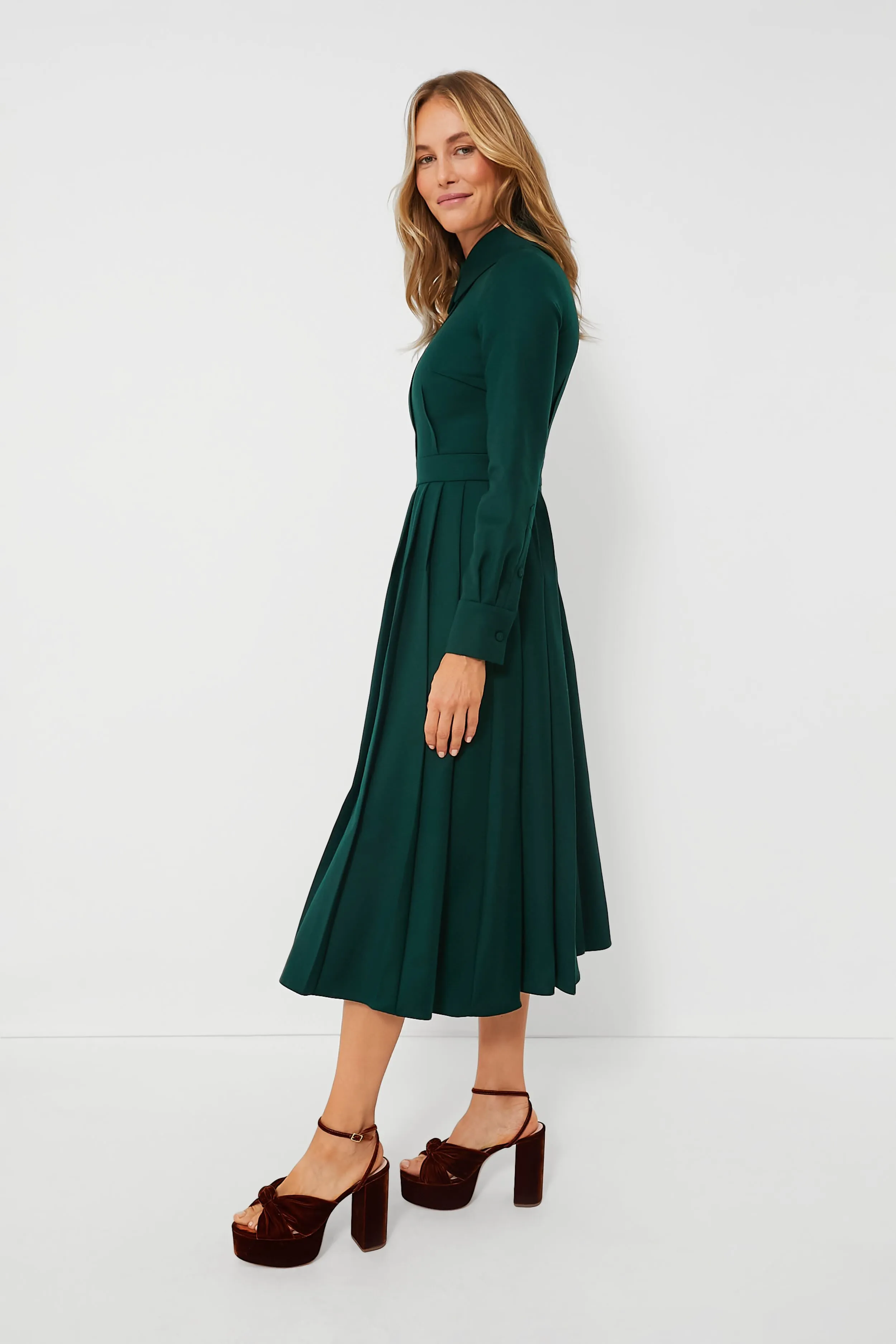 Emerald Green Maram Flanella Dress