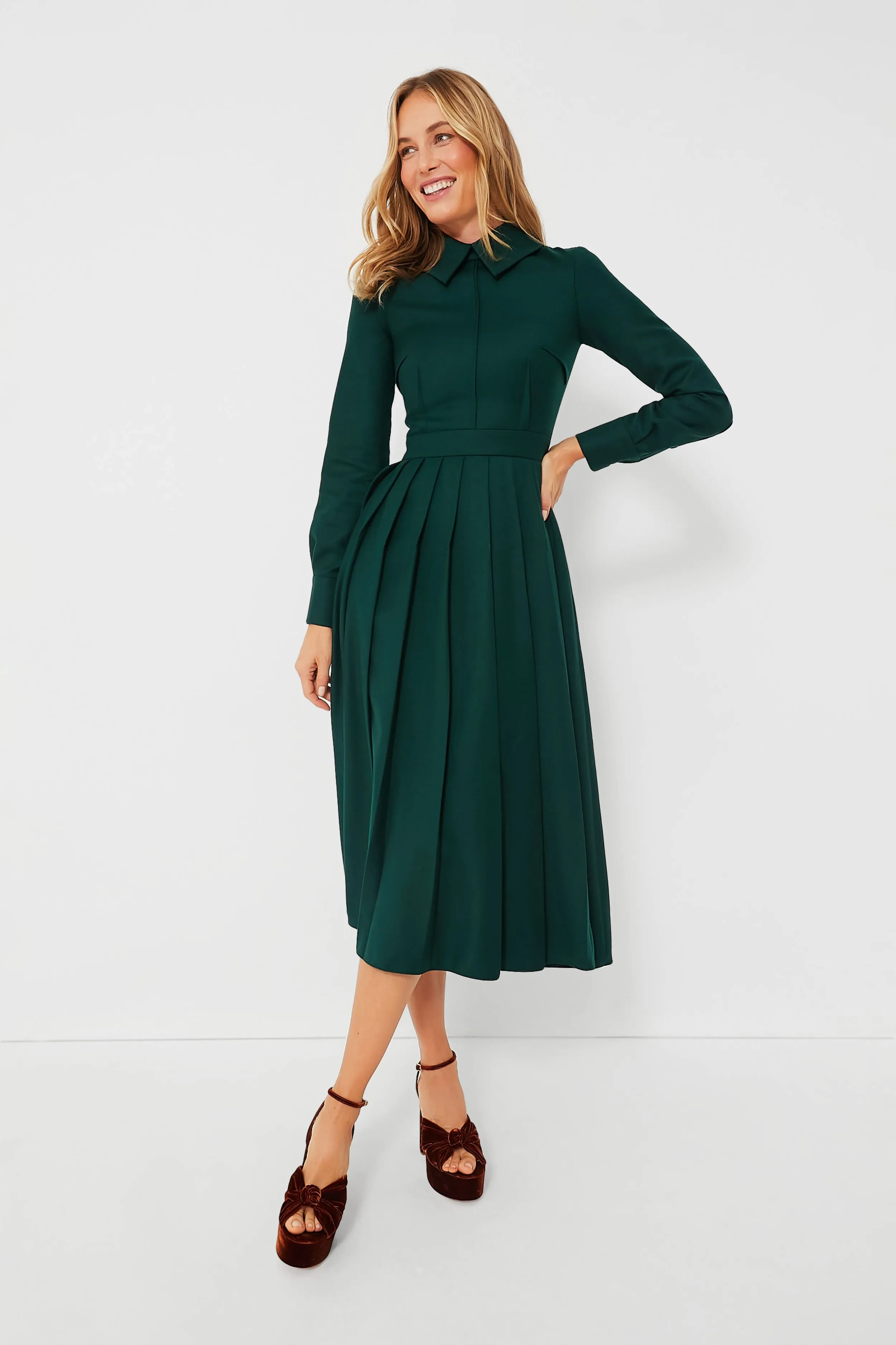 Emerald Green Maram Flanella Dress