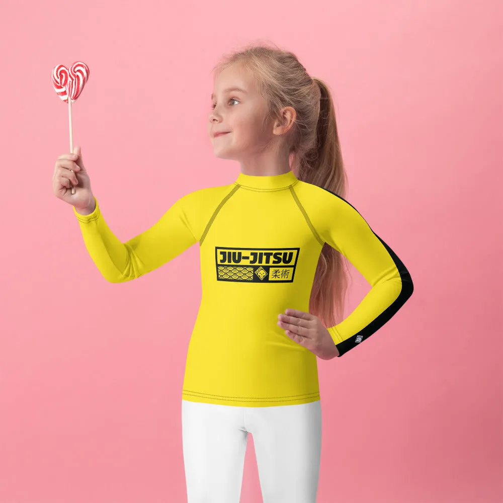 Empower Your Little Warrior: Girls' Bruce Lee Kill Bill Rash Guard - Jiu-Jitsu 020